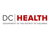 The logo for DC Health, a department of the District of Columbia, a major funder.